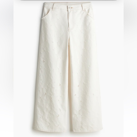 H&M Divided New FRAYED-EDGE TWILL PANTS - Picture 6 of 9